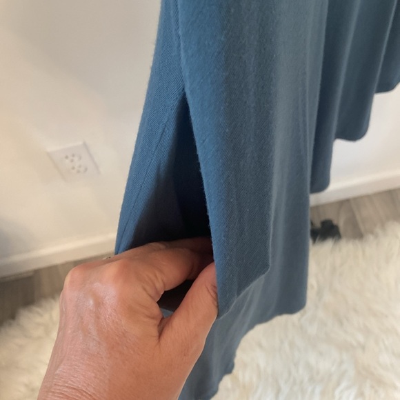 Uge Womens Stretchy T-shirt Feel Tunic Dress 3/4 Slv Pockets Flowy USA Teal Sz S - Picture 2 of 7